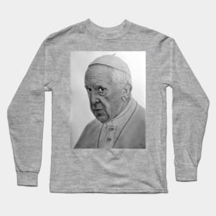 Pope francis pencil sketch Long Sleeve T-Shirt